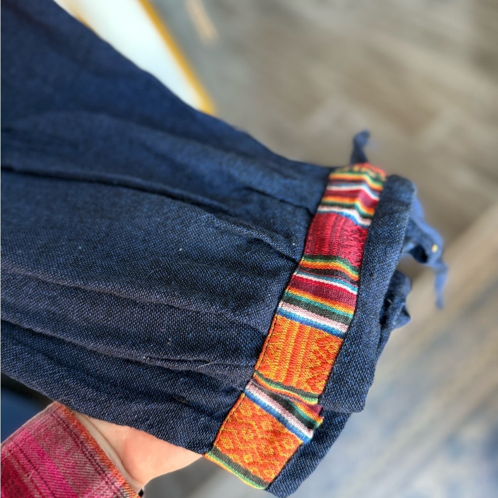 Tibetan Himalayan or Boho Patterned Harem Cargo Pants 100% cotton with Pockets - Picture 7 of 7